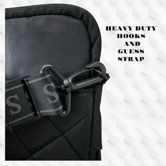 Guess Black Laptop Bag with Quilted Texture and Adjustable Strap - Picture 10 of 10